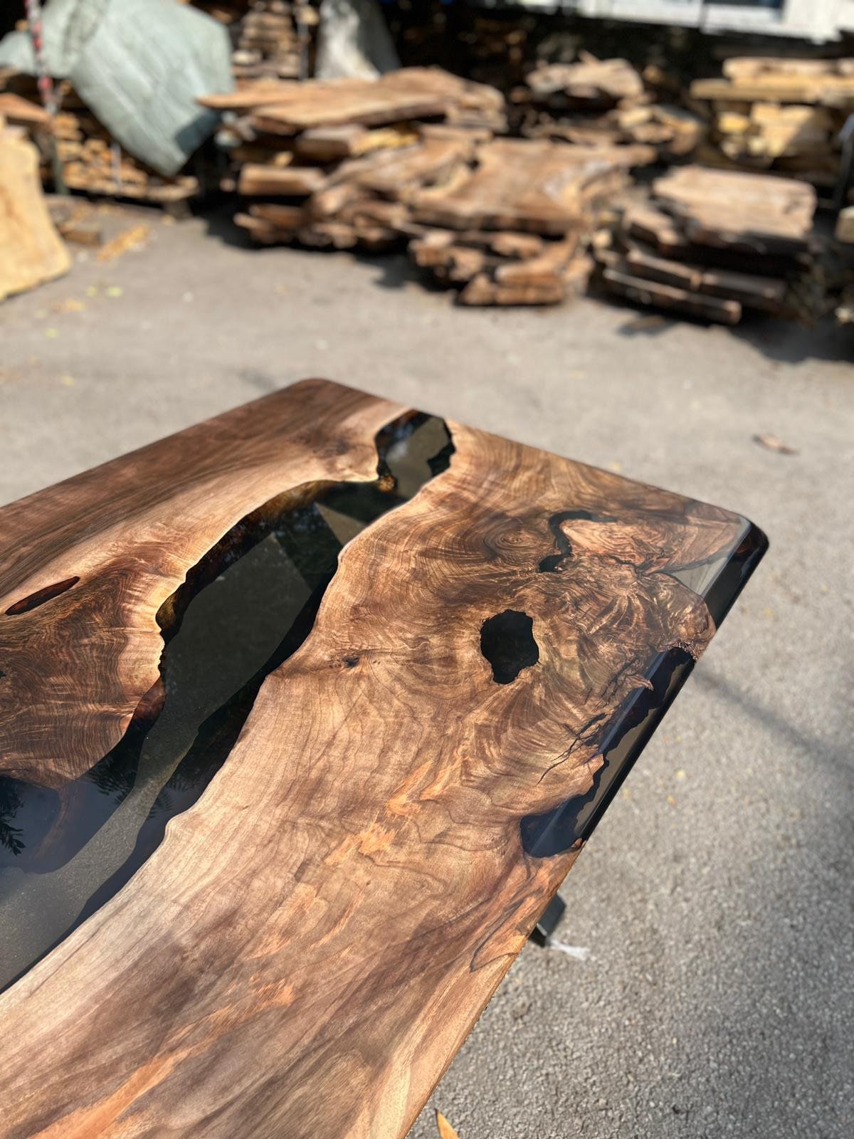 Handmade Epoxy Table, Walnut Dining Table, Live Edge Table, Epoxy Resin Table, Custom 72” x 36” Walnut Table, River Table, Order for Deese