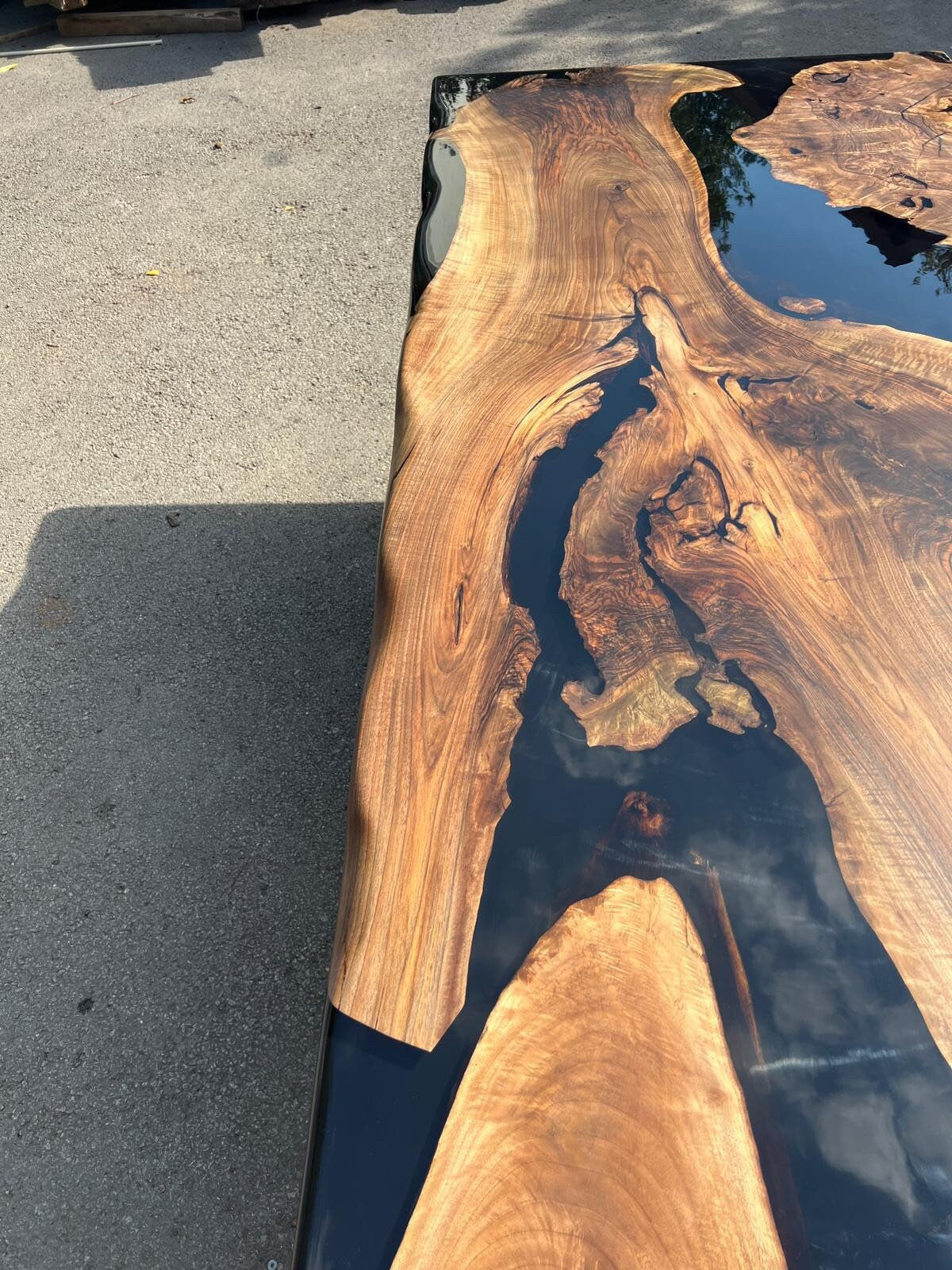 Handmade Epoxy Table, Epoxy Table, Epoxy Dining Table, Custom 92” x 45” Walnut Black Epoxy Table, Epoxy Dining Table, Order for Eric