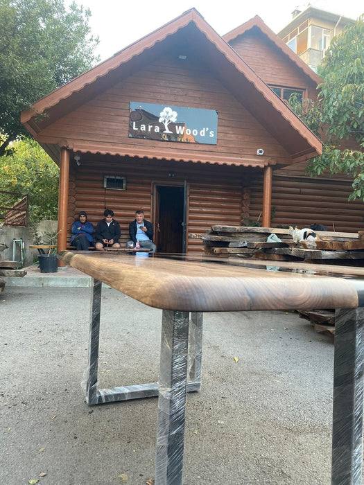 Live Edge Table, Custom 72” x 36” Walnut Transparent Black Table, Epoxy River Table, Wooden Table, Custom  Order for Elijah