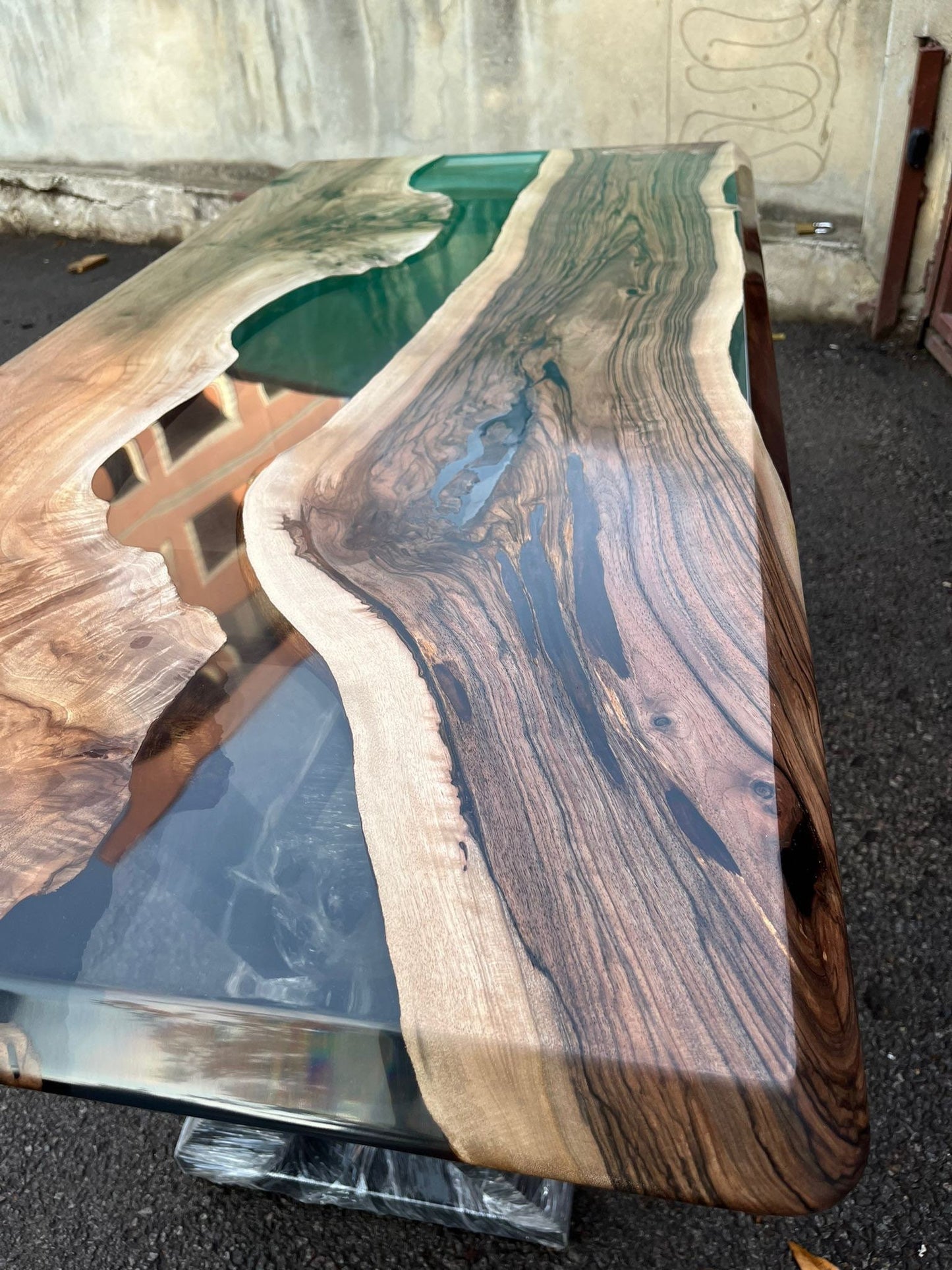 Handmade Epoxy Table, Walnut Dining Table, Live Edge Table, Epoxy Resin Table, Custom 54” x 26” Walnut Table, River Table, Order for Katie T