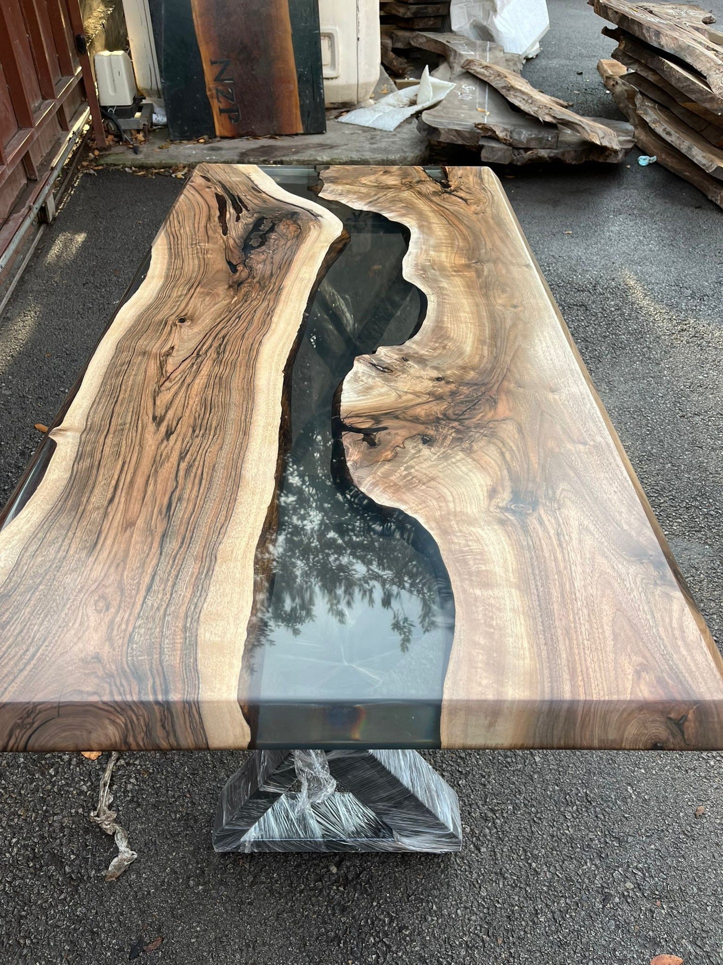 Handmade Epoxy Table, Walnut Dining Table, Live Edge Table, Epoxy Resin Table, Custom 54” x 26” Walnut Table, River Table, Order for Katie T