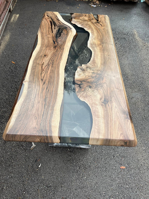 Handmade Epoxy Table, Walnut Dining Table, Live Edge Table, Epoxy Resin Table, Custom 54” x 26” Walnut Table, River Table, Order for Katie T