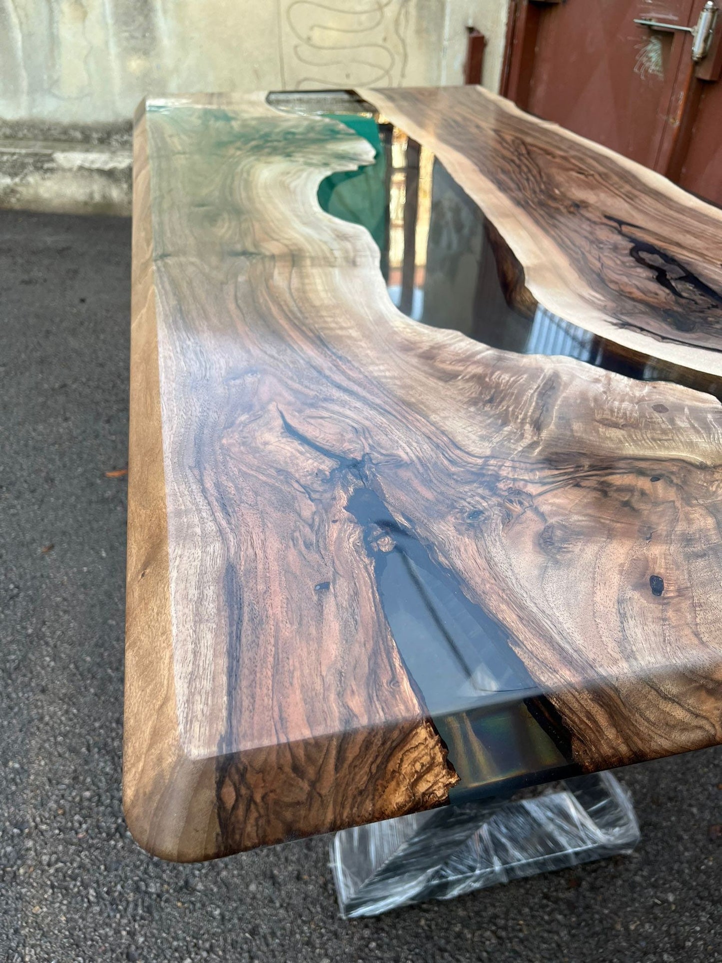 Handmade Epoxy Table, Walnut Dining Table, Live Edge Table, Epoxy Resin Table, Custom 54” x 26” Walnut Table, River Table, Order for Katie T