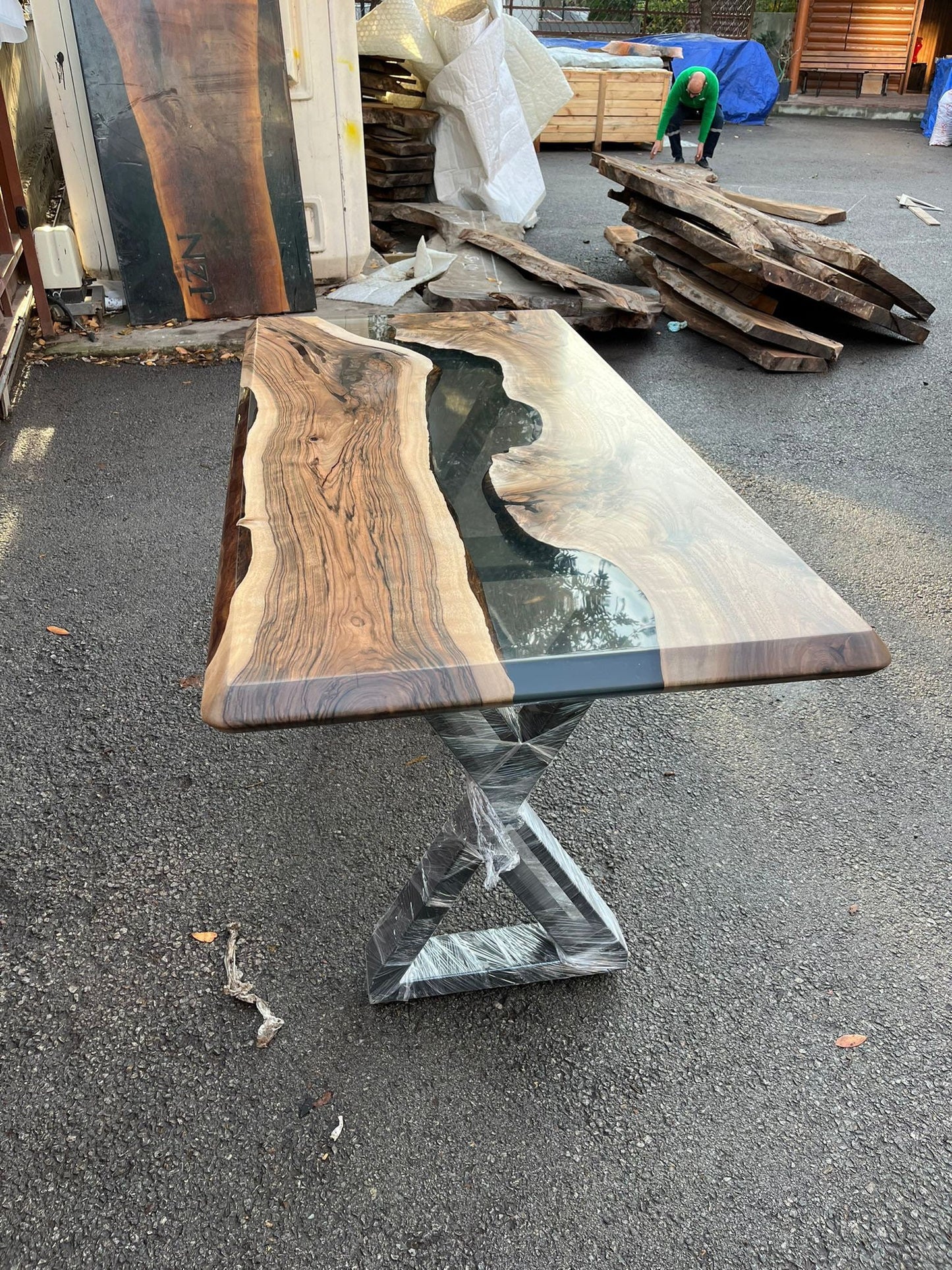 Handmade Epoxy Table, Walnut Dining Table, Live Edge Table, Epoxy Resin Table, Custom 54” x 26” Walnut Table, River Table, Order for Katie T