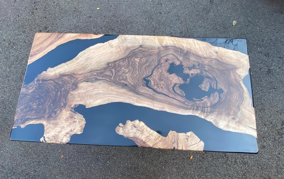 Walnut Dining Table, Epoxy Table, Epoxy Dining Table, Walnut Epoxy River Table, Custom 60" x 30" River Table, Custom Order for Michele C