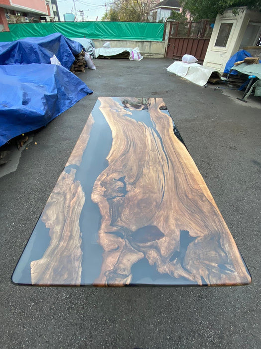 Exquisite Epoxy Creations: Handcrafted Custom Tables for Your Unique Space! Custom 98” x 42” Walnut Dining Table Order for Noel