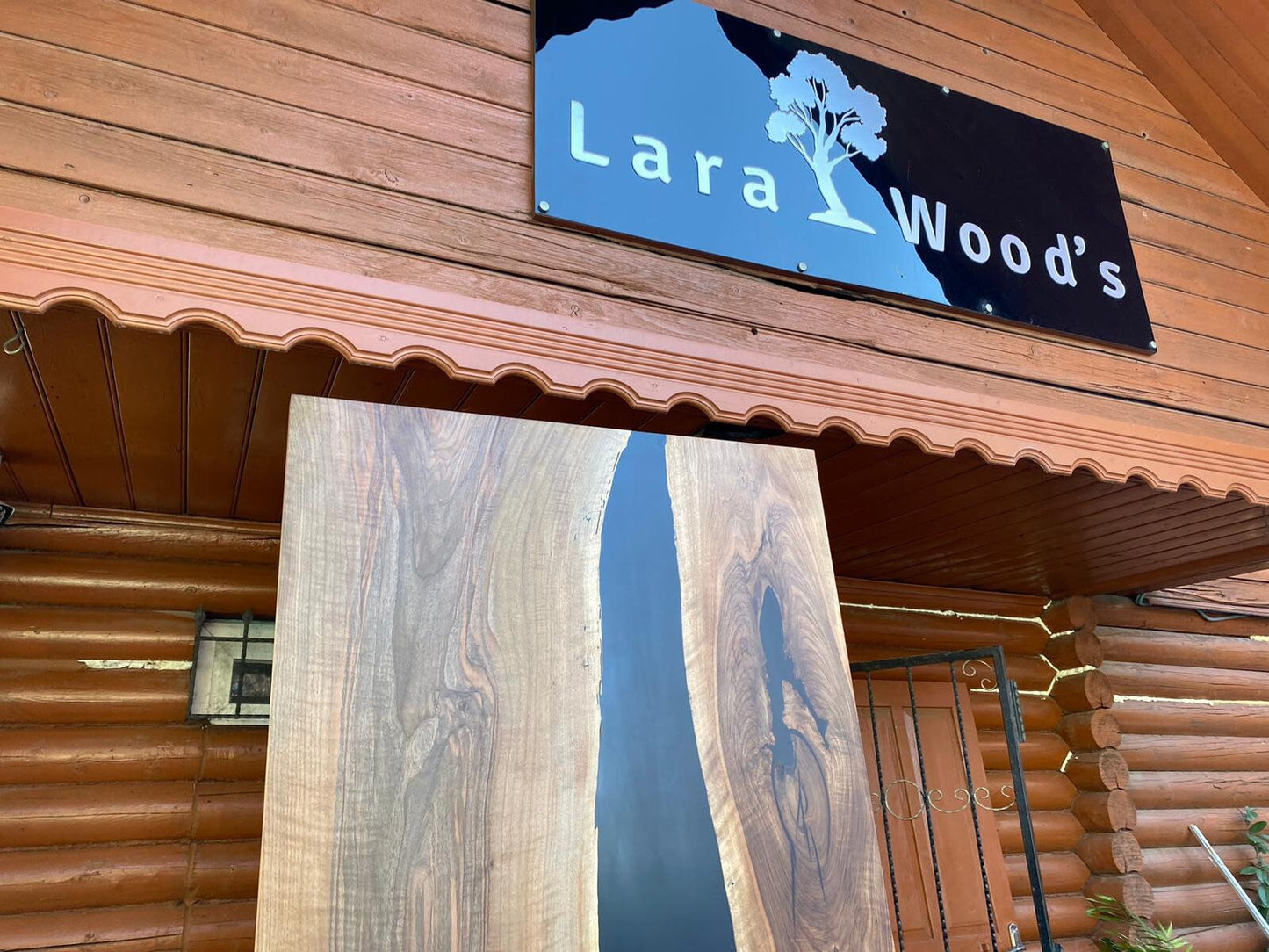 Walnut Barn Door Slab, Custom 84” x 40” Walnut Black Epoxy Door Slab , Epoxy Resin River Barn Door Order for Lara Wa