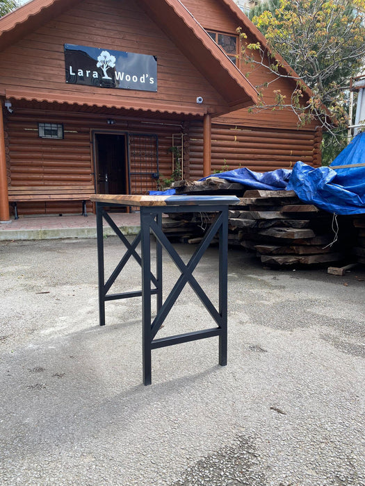 Epoxy Entryway Table, Custom 35” x 18” Walnut Transparent Black Console Table, Live Edge Table, Epoxy Console Table Order for Chaerey