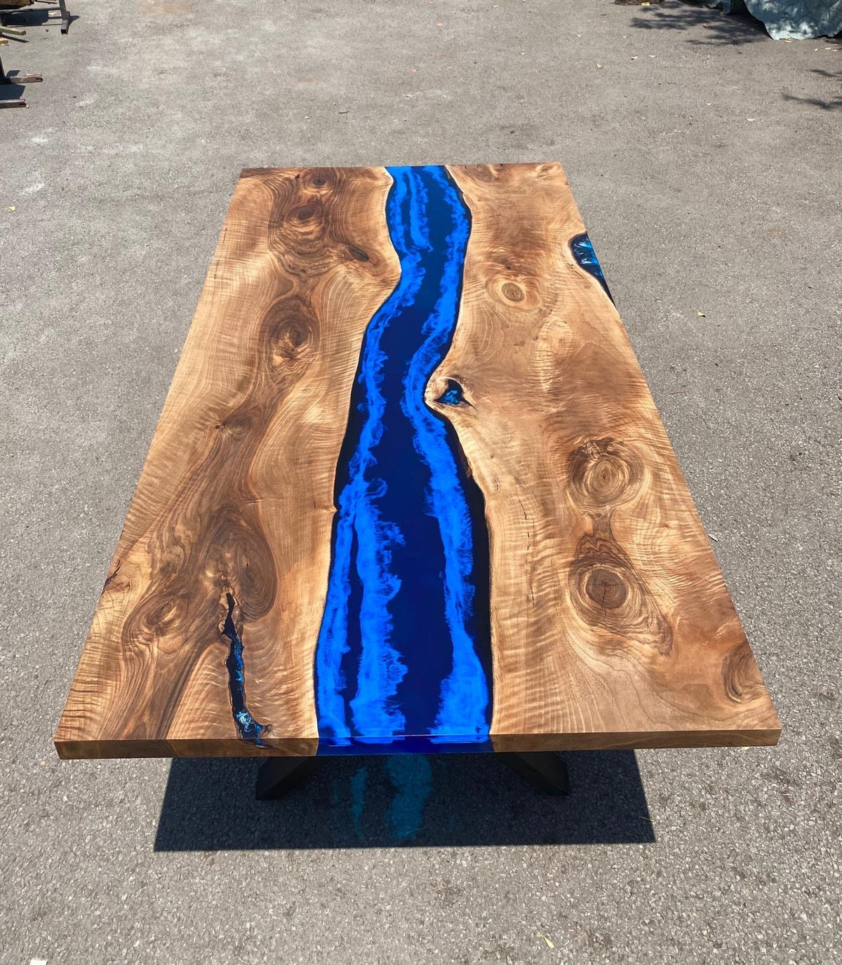 Epoxy Dining Table, Walnut Live Edge Table, Custom 84” x 42” Walnut Wo ...