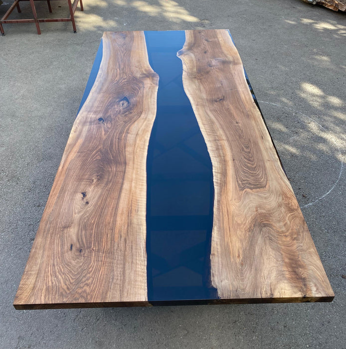 Walnut Table, Epoxy Table, Epoxy Dining Table, Epoxy River Table, Custom 115” x 51” Smokey Epoxy River Table, Order for Brittany