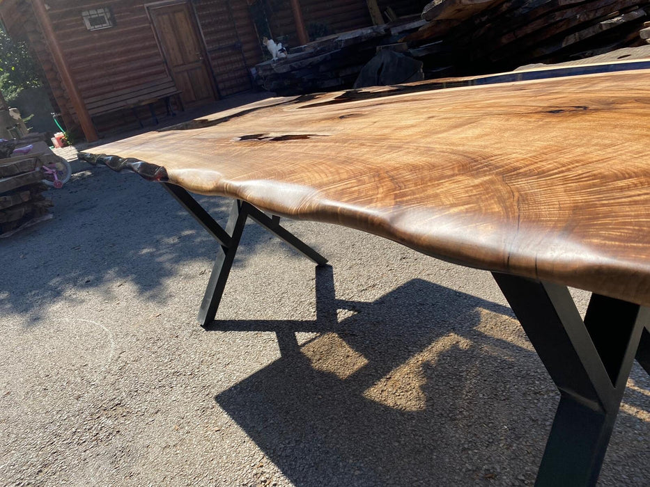 Epoxy Table, Epoxy Dining Table, Custom 84” x 36” Walnut Smokey Gray Epoxy Dining Table Order for Androsepau