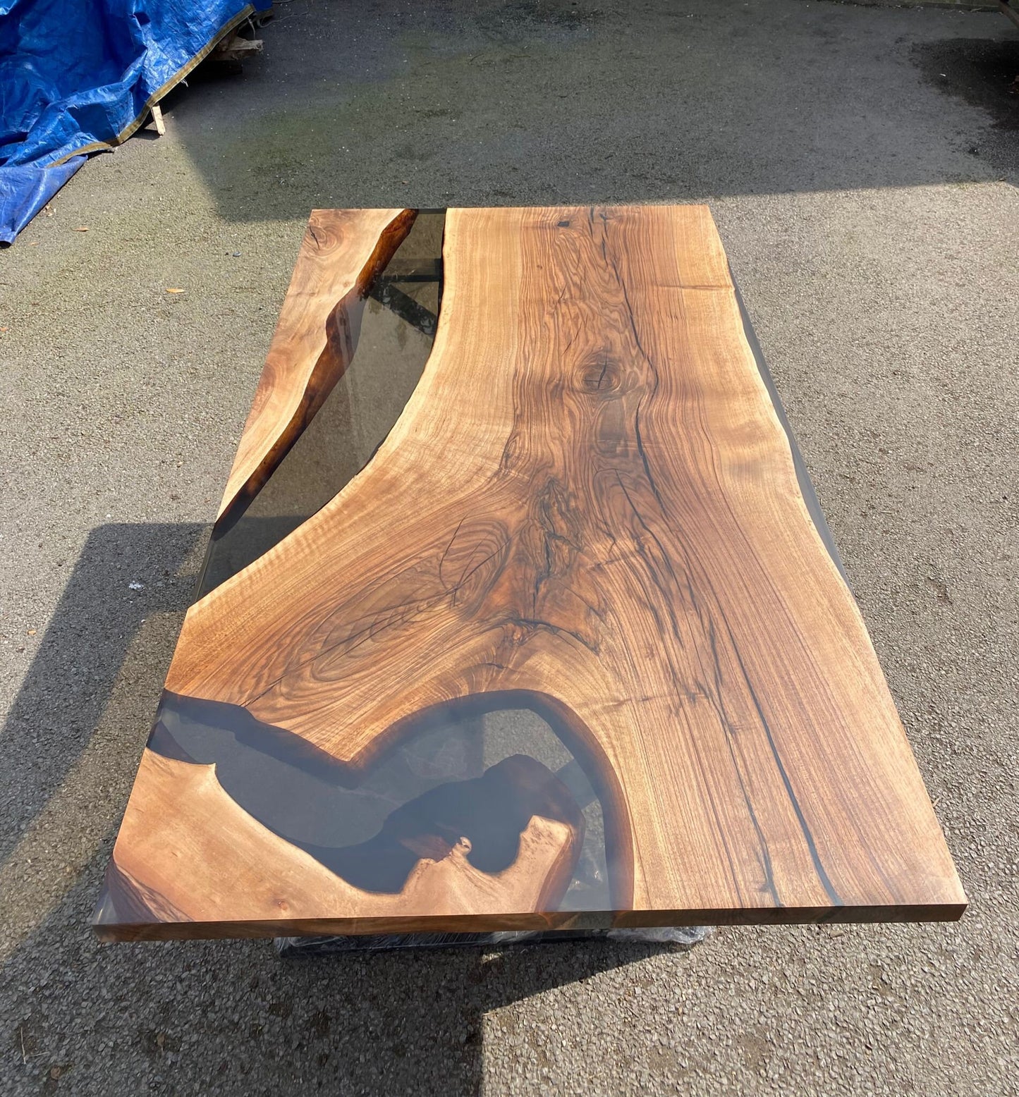 Epoxy Table, Epoxy Dining Table, Walnut Epoxy River Table, Custom 72” x 40” Walnut Smokey Gray Epoxy River Table Order