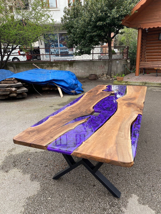 Walnut Dining Table, Epoxy Dining Table, Epoxy Resin Table, Live Edge Table, River Table, Custom 115” x 44” Wooden Table for Brian