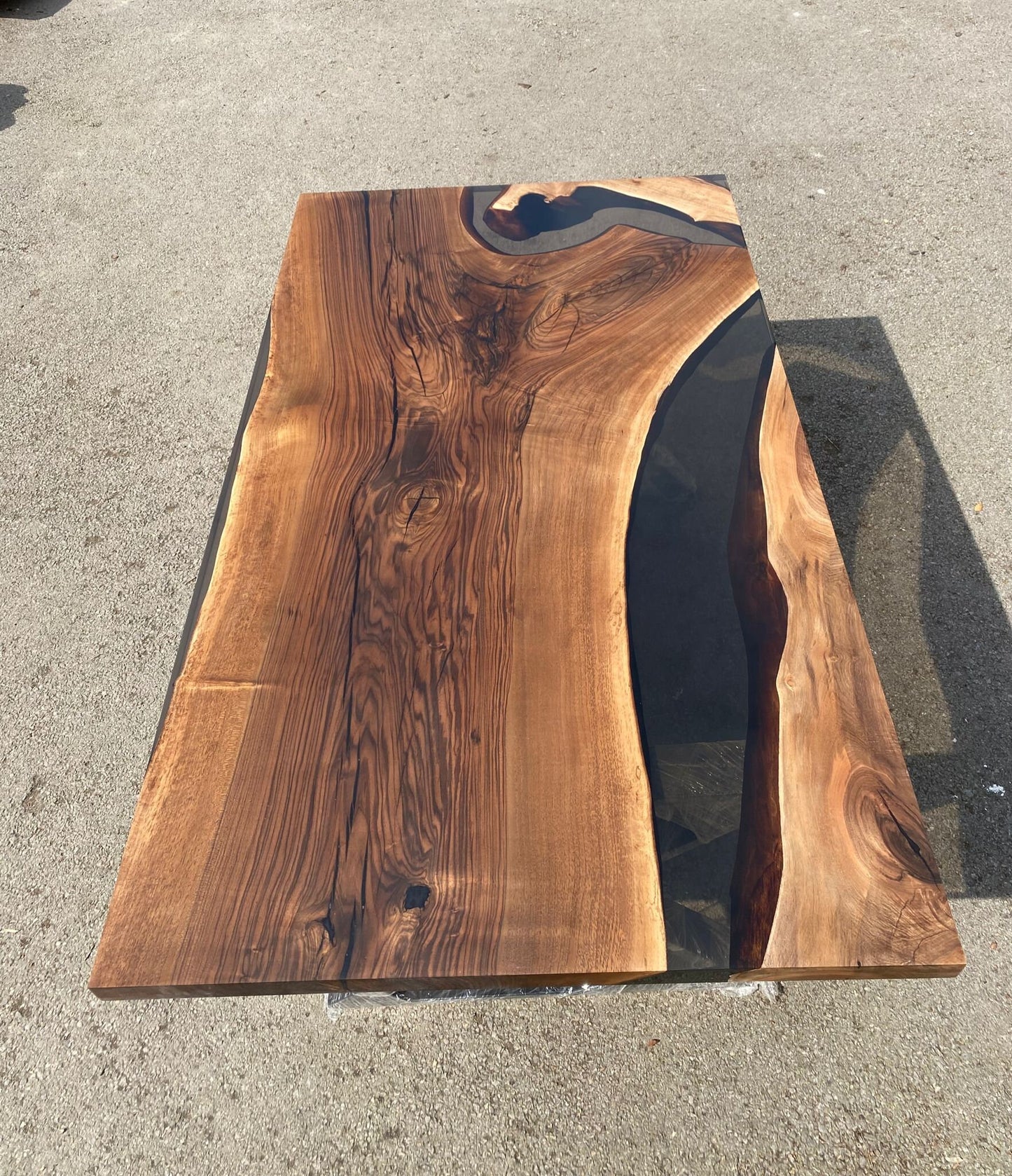 Epoxy Table, Epoxy Dining Table, Walnut Epoxy River Table, Custom 72” x 40” Walnut Smokey Gray Epoxy River Table Order