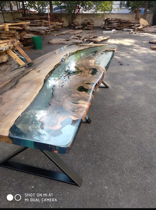 Round  Epoxy Table, Custom 60” Round  Walnut Epoxy Table, Epoxy Dining Table, Live Edge Table, Order for Esther