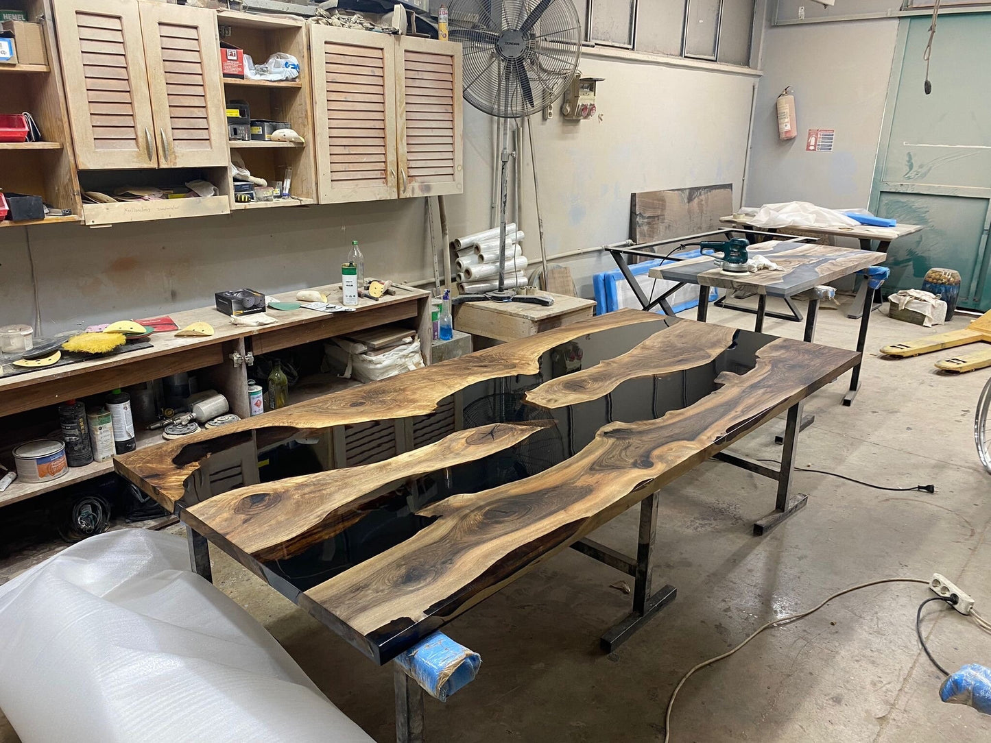 Epoxy Resin River Table, Custom 94” x 42” Walnut Black Table, Epoxy River Dining Table. Handmade Epoxy Table, Custom Order for Justine