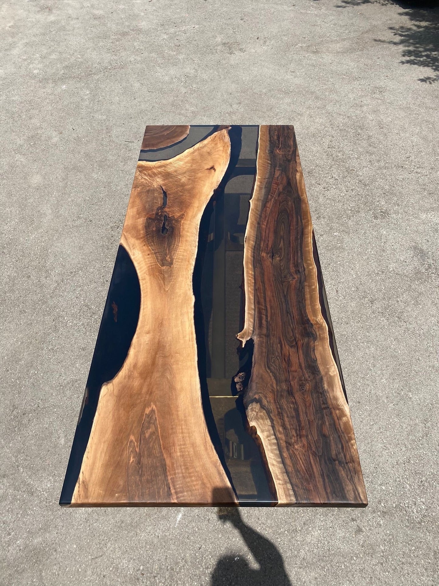 River Table, Live Edge Table, Custom 96” x 40" Walnut Smoke Gray Table, Epoxy River Table, Epoxy Resin Table, Custom Order for Brian G