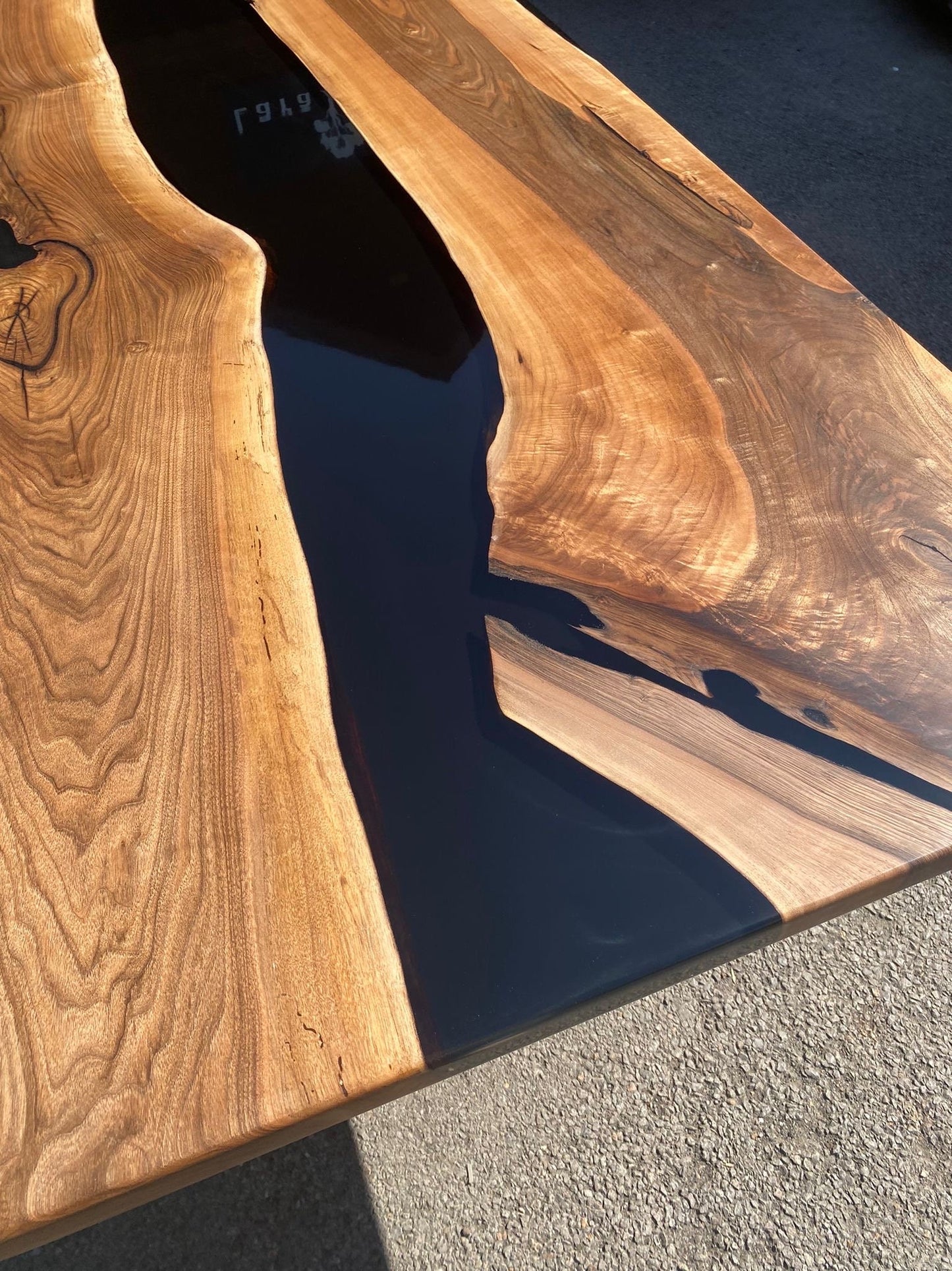 Epoxy Resin Table, Custom 84” x 42” Walnut Black Epoxy Dining Table, Handmade Epoxy Table, Unique Resin Epoxy Table Robin H