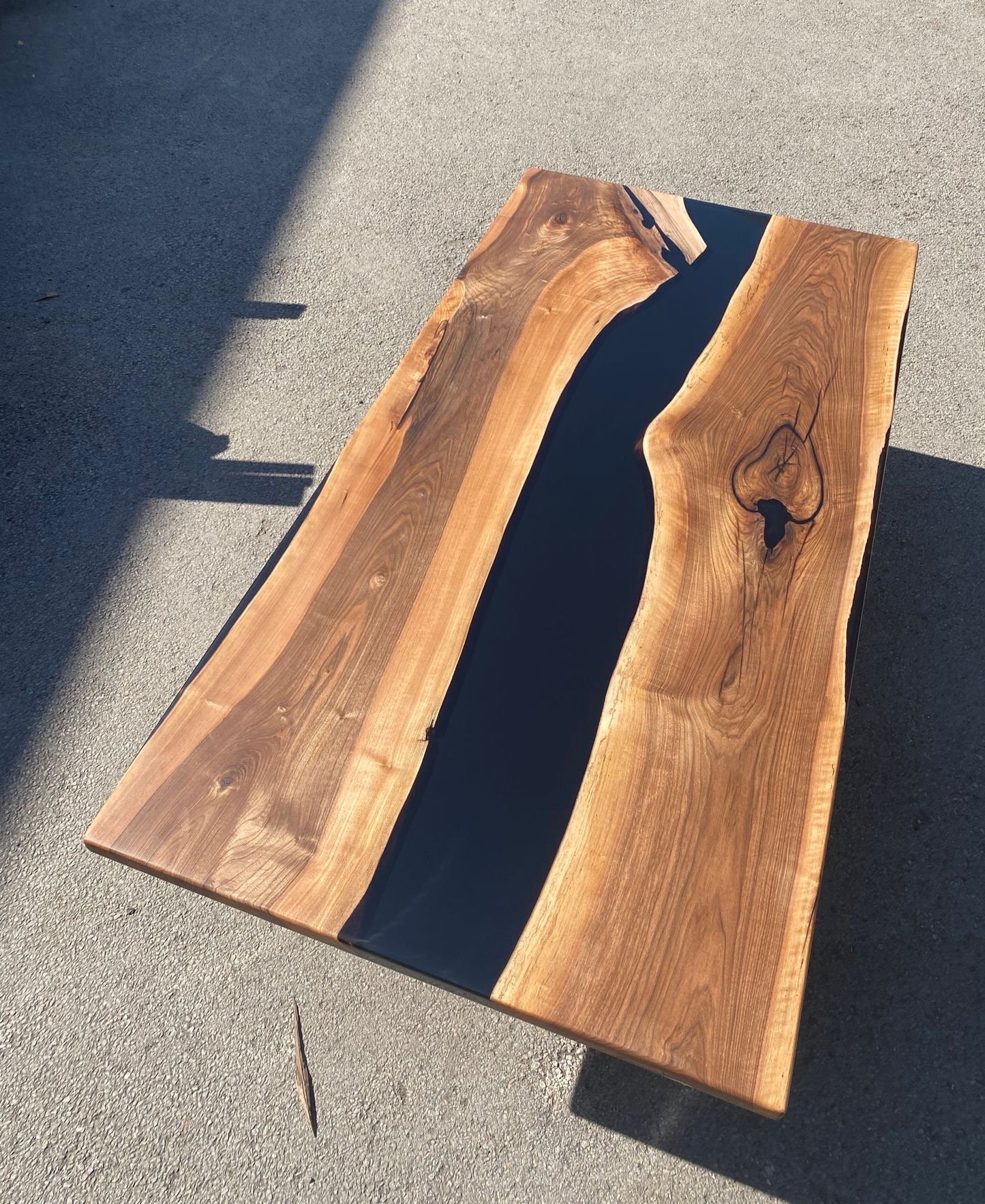 Epoxy Resin Table, Custom 84” x 42” Walnut Black Epoxy Dining Table, Handmade Epoxy Table, Unique Resin Epoxy Table Robin H