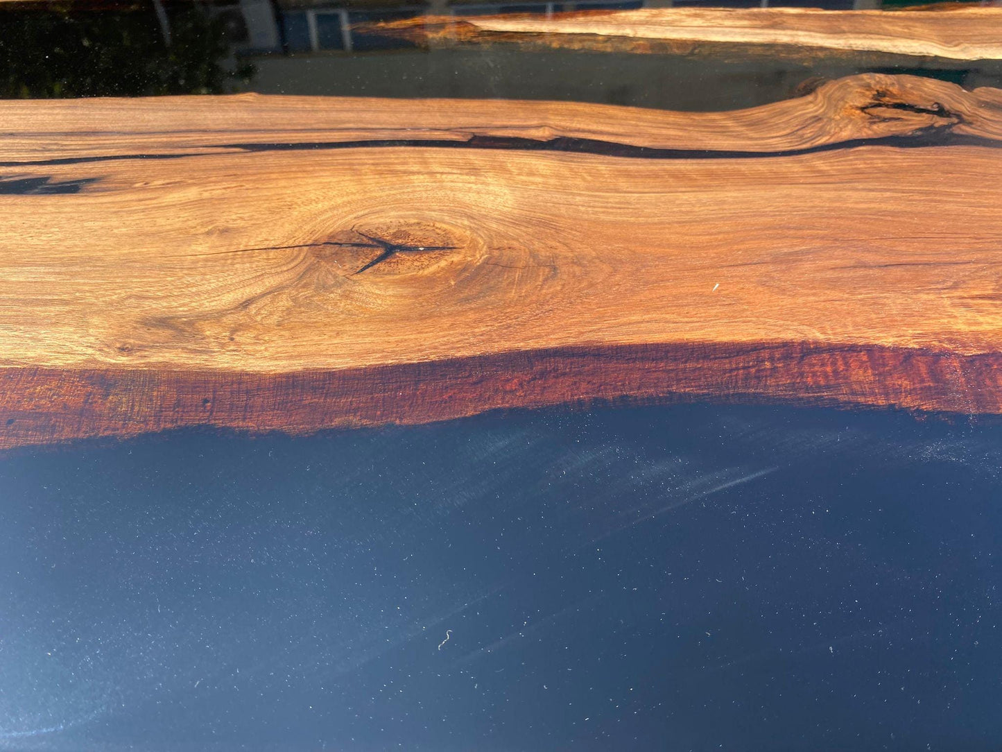 Custom Epoxy Resin Table, Custom 112” x 70" Black Epoxy Table, River Table, Live Edge Table, Custom Order for Tara C