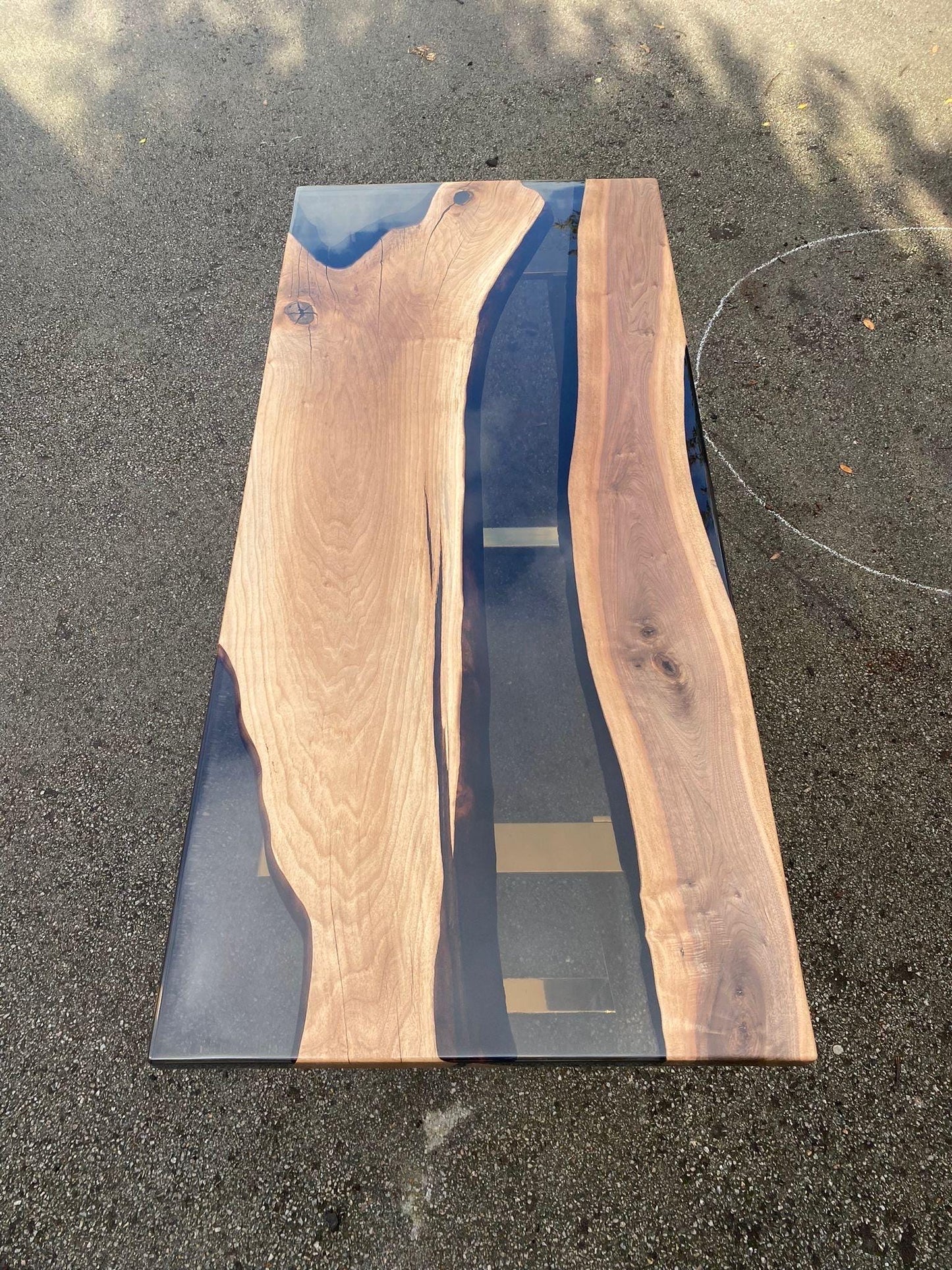 River Table, Live Edge Table, Custom 79” x 35" Walnut Smoke Gray Table, Epoxy River Table, Epoxy Resin Table, Custom Order for Paige