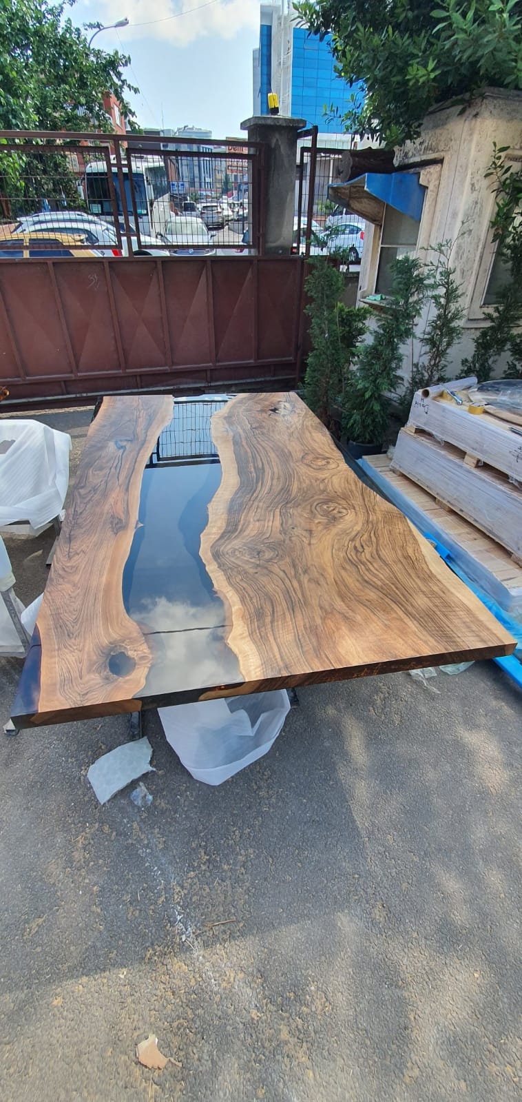 Walnut Dining Bench, Custom matcihng bench for 75” x 30” Walnut Epoxy Table, Live Edge Table Bench, Custom Order for Coretta