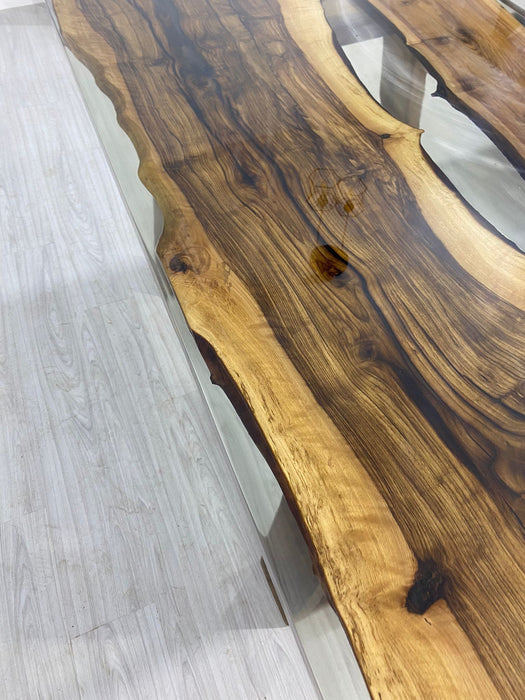 Epoxy Resin Table, Live Edge Table, Custom 68” x 42” Walnut Clear Epoxy Table, River Table, Wooden Table, Custom  Order for Mhaia